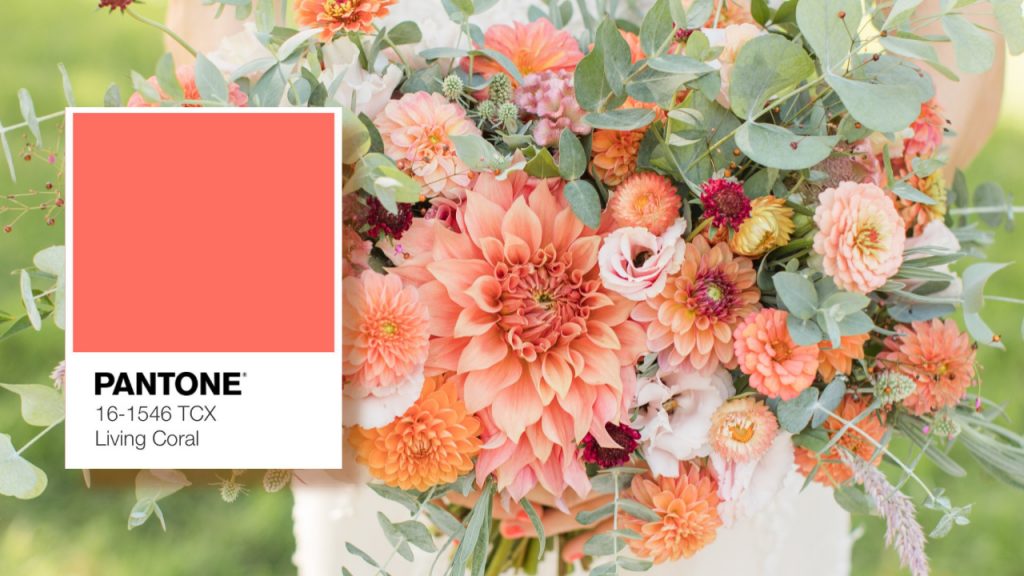 Wedding Flowers Using Pantone's Color of the Year Living Coral | Flowers and photo by Love 'n Fresh Flowers