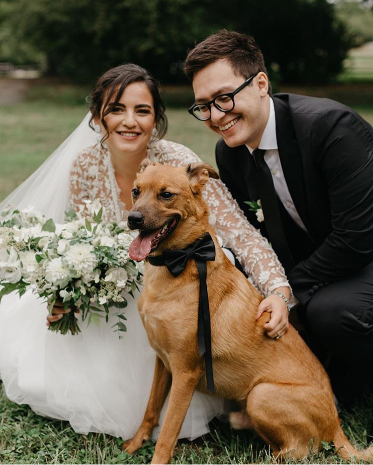 Dogs at Weddings | Kate and Wayne at Bartram's Garden | Flowers by Love 'n Fresh Flowers | Photo by Anna Szczekutowicz