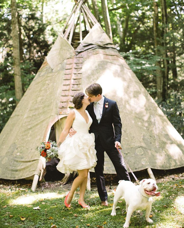 Dogs at Weddings | Boris steals the show from Amanda and John | Flowers by Love 'n Fresh Flowers | Photo by Heart and Rae Photography