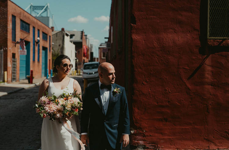 Powel House and Hill-Physick House Wedding | Bridal Bouquet and First Look in Old City | Philadelphia | Flowers by Love 'n Fresh Flowers | Photo by Chellise Michael Photography
