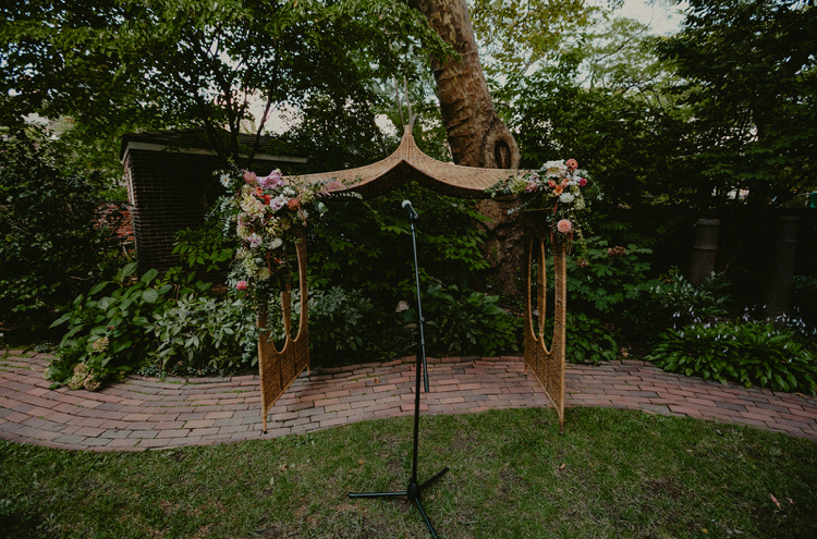 Hill-Physick House Wedding | Ceremony Canopy in the Garden | Philadelphia | Flowers by Love 'n Fresh Flowers | Photo by Chellise Michael Photography