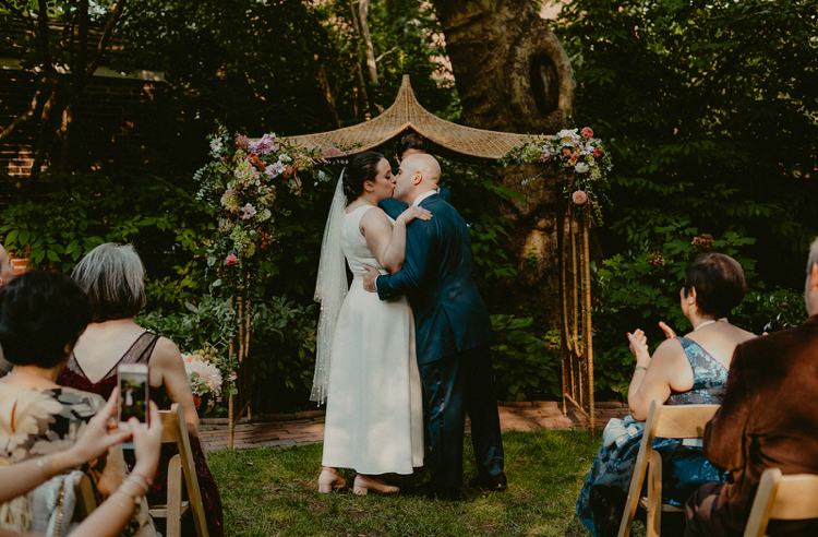 Hill-Physick House Wedding | Wedding Ceremony in the Garden| Philadelphia | Flowers by Love 'n Fresh Flowers | Photo by Chellise Michael Photography