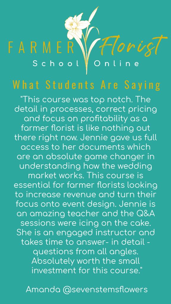 What Students are Saying about online courses for farmer-florists through Farmer-Florist School Online
