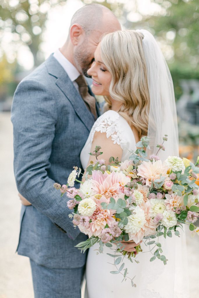 Couple at Intimate Wedding at Terrain at Styers | Photo by Grace and Ardor | Flowers by Love 'n Fresh Flowers